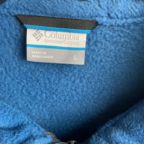 Men’s Columbia Full Zip Fleece Jacket Blue / Gray Size L - Picture 7 of 13